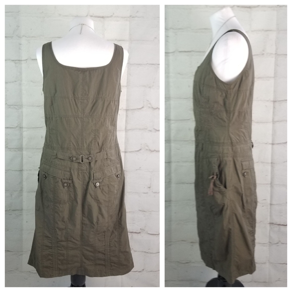 Steilmann 8 Army Green Sleeveless Cargo Midi Dress - Picture 4 of 8